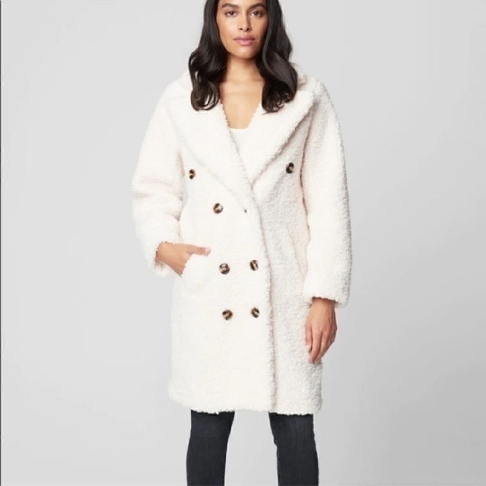 BlankNYC Sea Salt Faux Sherpa Teddy Bear Coat